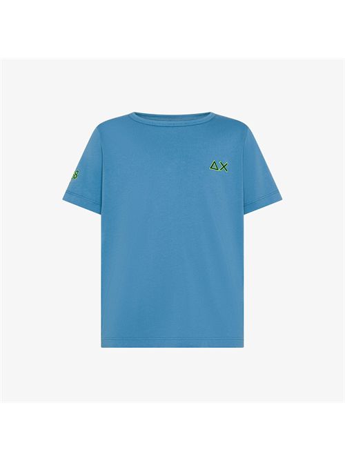 T-shirt in jersey di cotone blu avio SUN 68 | T36340/56